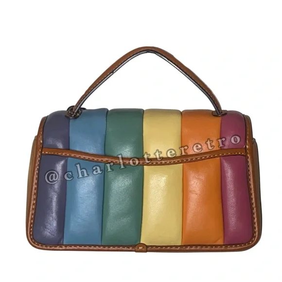 Coach Pride Collection • Quilted Rainbow Turnlock Clutch 20 - Picture 8 of 13